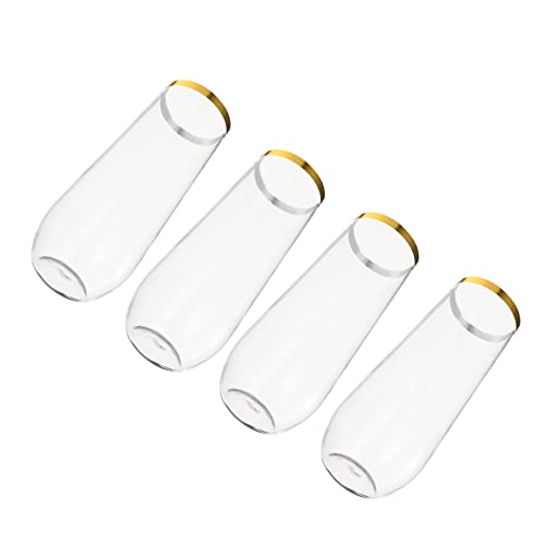 COLLBATH 4pcs Disposable Glass Martini Glasses Bar Glasses Margarita Glasses Party Cups Coffee Transparent Water Cup Wine Glasses Party Supplies The Pet Golden re-usable