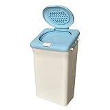 Belca(ベルカ) 日本製 ゴミ箱 強力密閉 防臭ペット用ペール プッシュペール 14L 幅30×奥行21×高さ47cm ブルー/ホワイト 二重フタ構造 消臭剤配合 消臭剤ポケット 袋掛けフック付き TW-PP