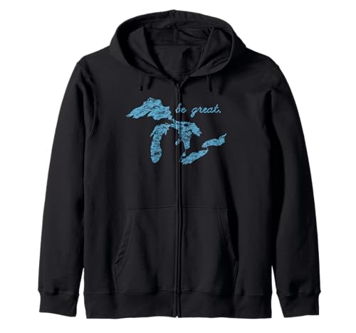 Regalos motivacionales vintage Positive Be Great Lakes Blues Sudadera con Capucha