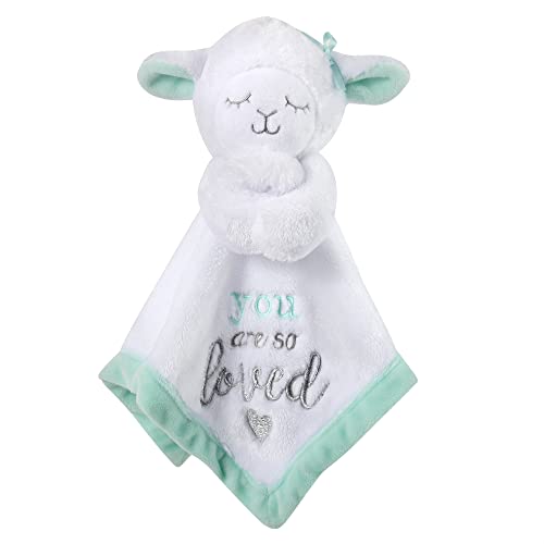 Image of Minky Animal Snuggler Lovey Blanket for Kids, Babies, Boys, Girls, Gender Neutral Security Blanket with Stuffed Animal (Loving Little Lamb)