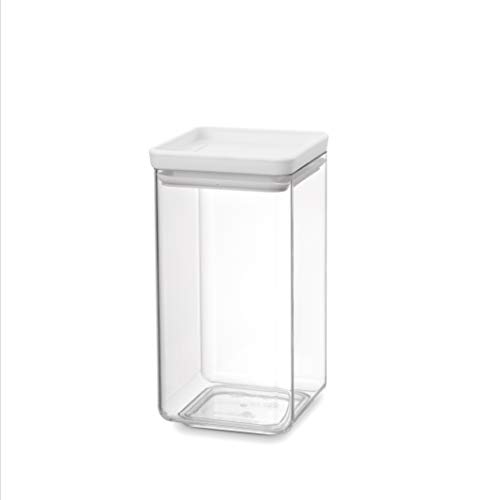 Brabantia Tasty+ Stackable Square Canister 1.6 L, Light Grey