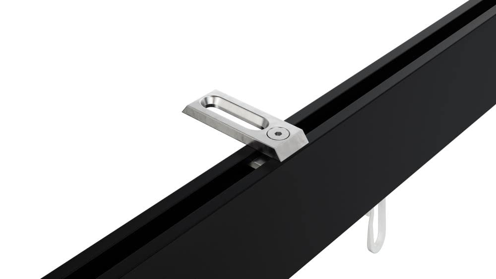 DécoProfi Gardinenstange Innenlauf 1-läufig Set rechteckig Above Schwarz/Verchromt I Länge: 480cm Aluminium für Deckenmontage I Als Gardinenschiene & Vorhangstange geeignet