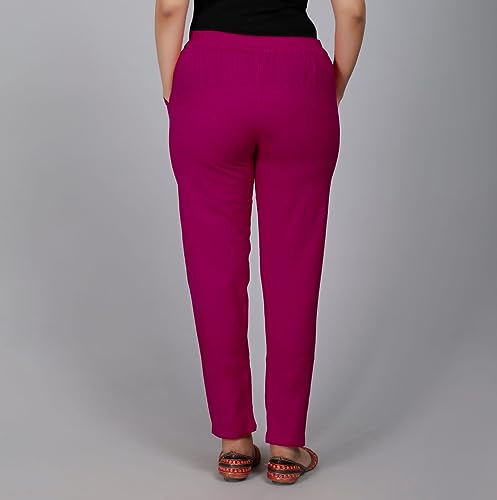 Image of Theth Deshi Women's Cotton Soft and Comfortable Solid Casual Trouser