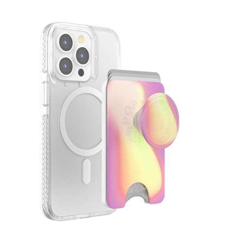 PopSockets Phone Wallet for MagSafe Phone Card Holder with Grip Purple - Aurange