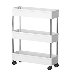 FGX Wagen Met 3 Etages, Opslagruimte, Opbergtrolley, Keukenwagen, Afneembaar, Ruimtebesparend, Opbergmand Voor Badkamer…