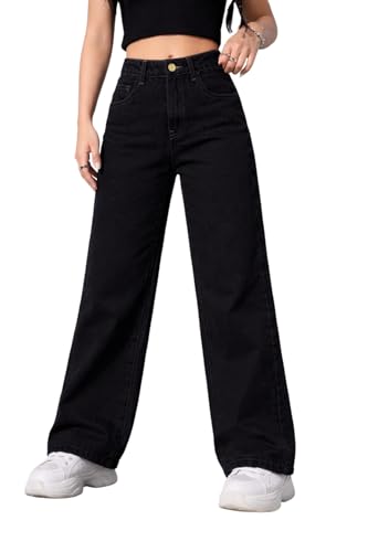 Image of ADBUCKS Stretchable Denim Fabric High Rise Straight Fit Jeans for Girls