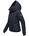 MARIKOO Damen Winterjacke warme Steppjacke mit abnehmbarer Kapuze Samuiaa XVI Navy Gr. XL