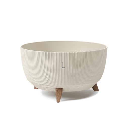 MELTOM Blumentopf Schale mit Füßen Einsatz Kräutertopf Übertopf Pflanzschale Eco Recycled (Baumwolle, L)