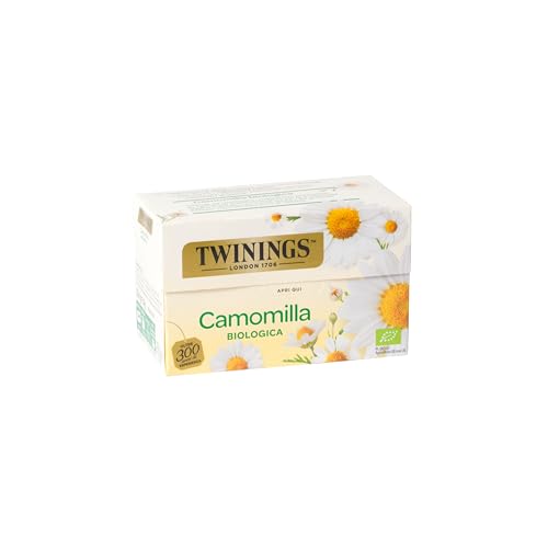 Twinings, Camomilla Biologica, con Proprietà Calmanti, Gusto Dolce e Delicato, Senza Caffeina, 6 Confezioni Convenienza da 20 Filtri (120 Filtri Totali)