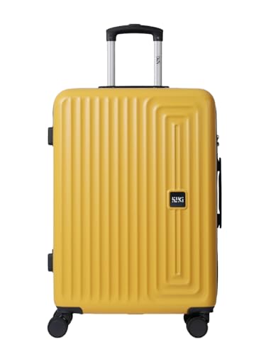 Image of Wiki Ripple 8 Wheel Hardside Polycarbonate Trolley by Wildcraft,Medium,Yelow Black
