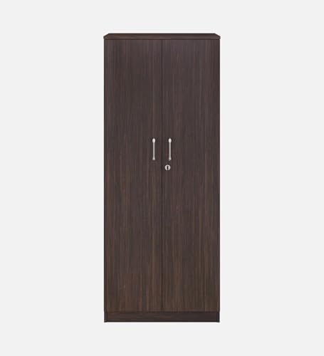 Image of Zen 2-Door Wardrobe | Engineered Wood | Choco Walnut Finish | Matte | Bedroom Storage Cabinet | Knock Down | Termite & Scratch Resistant | 3 Shelves | 3-Year Warranty