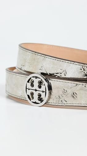 Tory Burch Women's 1" Miller Floral Embossed Metallic Belt4
