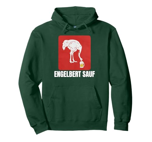 Engelbert Strauss Sauf Vogel Humor Baustelle Pullover Hoodie, Unisex, Erwachsene, Schwarz, S, 36 EU, Humor, Party, Alkoholkultur, Saufen, Strauss, Bier, Arbeitskleidung, Geschenk
