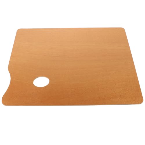 Paleta de pintura de madera rectangular de 30x40cm con agujero inclinado para el dedo pulgar