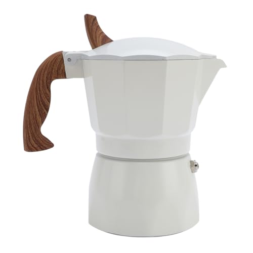 outdoorm Moka Pot 80ml Diseño de válvula Doble de Estufa de extracción de Alta Eficiencia para Exteriores (Blanca)