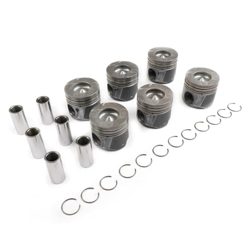 LBAXSXP Engine 6X Piston with Ring Set Oversize 0.5 3.0 L Compatible with Jeep Grand Cherokee EXF RAM 1500 L630 A630 3.0L V6 Diesel 68147230AA(STD)