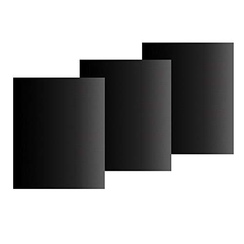 iLOME BBQ Grill Mats - Set of 3 Non-stick Grill Mats Reusable Grilling Mats Dishwasher Safe Barbecue Utensil for Meat Biscuit Baking