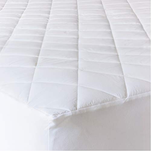 Eastern Accents 100% Cotton Jersey Knit Mattress Pad, Queen, White
