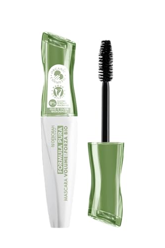 Deborah Milano - Mascara Formula Pura BIO Volume e Forza, Alta Tollerabilità senza Parabeni, Effetto Volumizzante e Rinforzante a Lunga Durata, Dona Ciglia Nutrite e Forti, Nero, 12 ml
