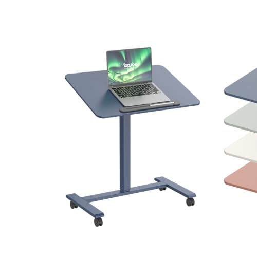 Image of TopJob ANYDESK FOLD Mobile Standing Desk, Portable with Lockable Wheels, Foldable Stand Desk, Rolling Computer Workstations, Used for Home, Couch Side Table, Bedside Table in Bed Room Kitchen