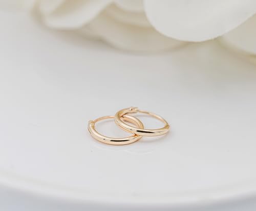 Cherished Moments Sterling Silver and 14K Gold Plated 10mm Hoop Earrings3