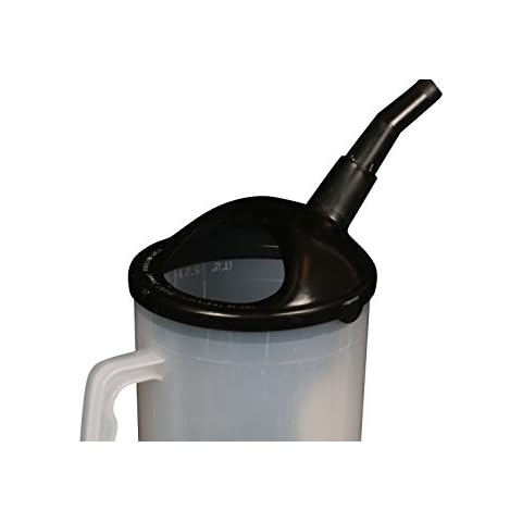 WirthCo 94026 Funnel King Heavy Duty Graduated Measuring Container with Black Spout - 87 oz. Capacity Cover