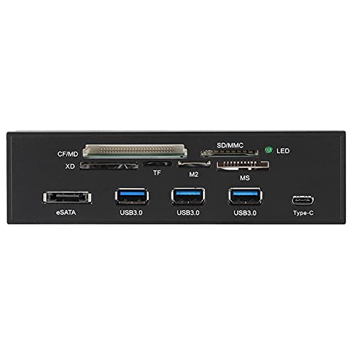 Diyeeni Internal Card Reader 5.25inches High Speed Front USB 3.0 Interface Multifunction Internal Card Reader Dashboard PC Front Panel,Equipped with eSATA and USB 3.1 Port