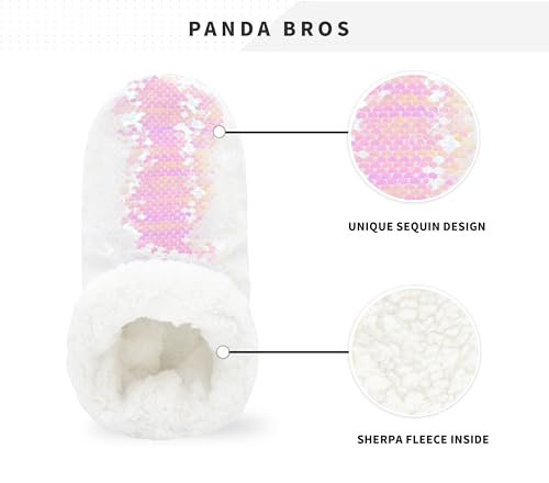 Image of Panda Bros Womens Ballerina Sequin Slippers, Bling House Slippers With Grippers