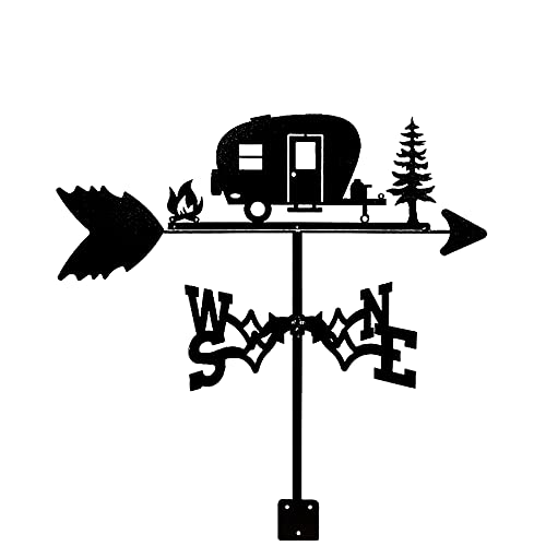MDERTEC Happy Camping Stainless Steel Weathercock