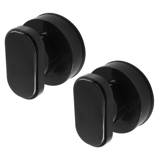 PHITUODA 2 Pack Powerful Suction Cup Glass Mirror Door Handle Refrigerator Drawer Bathroom Suction Cup Wall Armrest Bathtub Shower Handle Kitchen Drawer Cabinet Knob Suction Cup Black