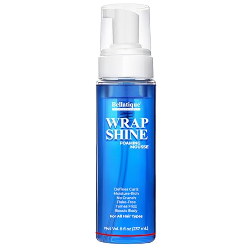 BELLATIQUE Wrap Shine Foaming Mousse. Moisture-Rich Curl Defining Formula, Flake-Free Frizz Control...