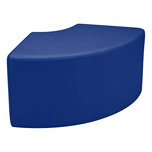 Image of Sprogs 18 inch H Structured Quarter Round Stool -Flexible Modular Collaborative Soft Seating for Office, Home, Lounge and School Classrooms with Durable Frame & Set of 2 inch Legs Add-on - Blue