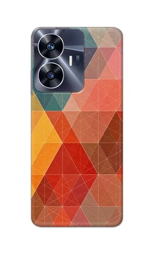 Image of Printed Hard Back Cover Case for Realme C55 Back Cover (Crumpled Design) -1111