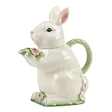 Certified International Easter Morning 3-D Bunny Teapot, 32-Ounce, For Everyday Use, Kitchen Accessories, Party Celebration, Easter