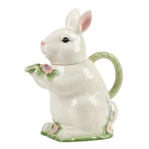 Certified International Easter Morning 3-D Bunny Teapot, 32-Ounce, For Everyday Use, Kitchen Accessories, Party Celebration, Easter by Certified International - Used condition - US$21.33