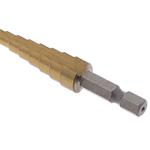 BATLAM Punte per Trapano a Gradino 3-12mm Punte per Trapano a Gradino rivestite Manico Esagonale Punta per Trapano Utensile Elettrico per Perforazione di Metalli