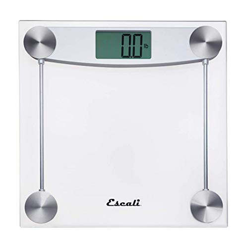 Escali Digital Glass Bath Scale For Body Weight, Bathroom Body Scale, High Capacity Of 400 Lb, Battery Included, Clear Glass #TOP23