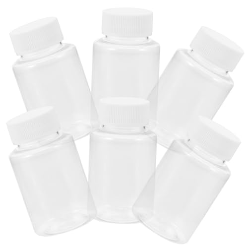STOBAZA 6Pcs Oil Sample Bottles Transparent Vials for Liquid Preservation Tightly Sealed Reagent Storage with Caps for Routine Oil Analysis