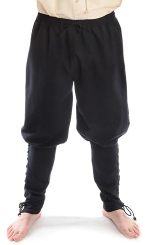 HEMAD Herren Wikinger-Hose Piratenhose Mittelalter Hose L/XL schwarz