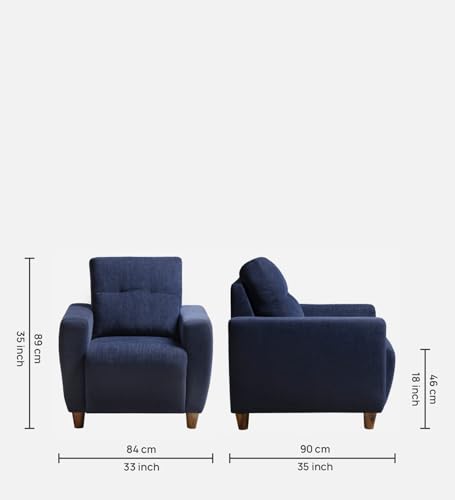 Image of Sleepyhead Yolo Designed by Duroflex - 1 Seater Sofa |Premium Fabric, Plush 3 Layer Cushioning |Modern Buttonless Tufted & Anti-Sag Comfort |Stylish & Durable |3 Years Warranty - Berry Blue