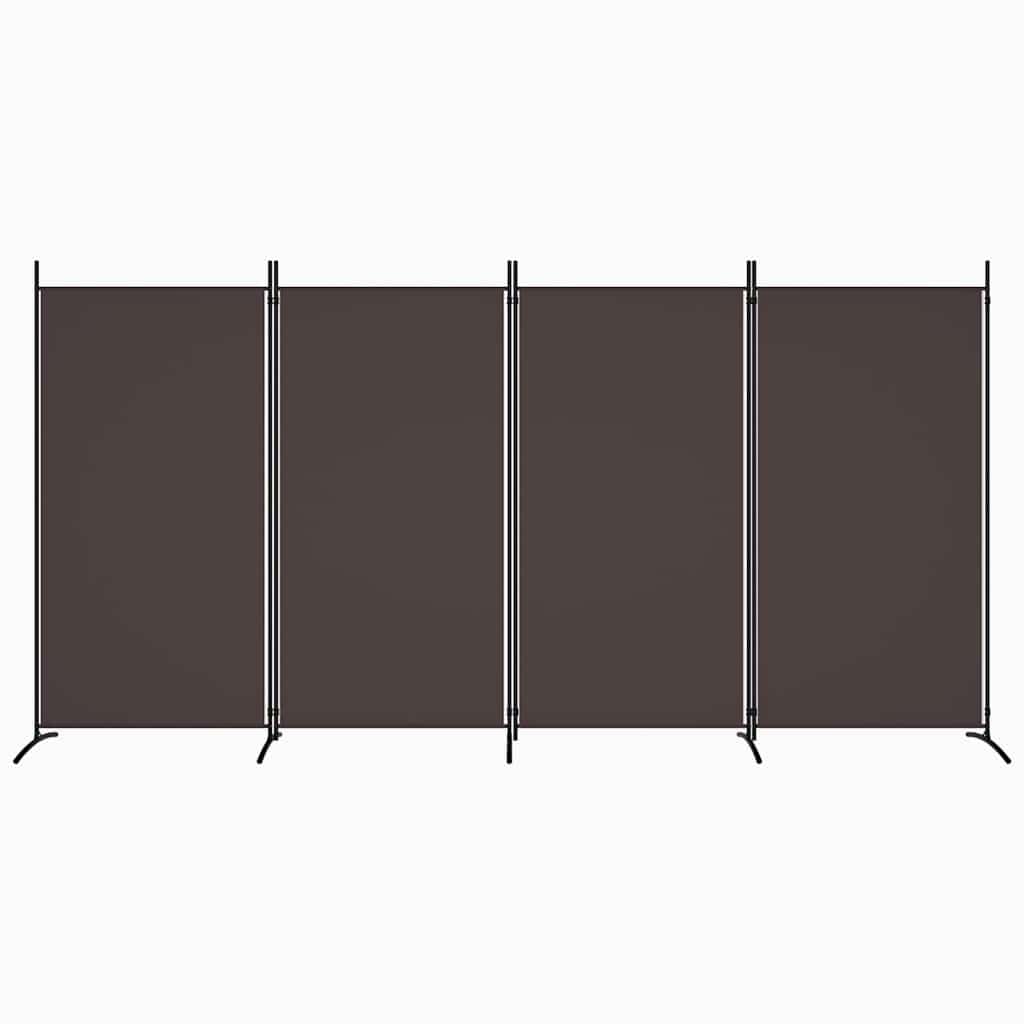 Paravento divisorio marrone in tessuto, 346 x 180 cm, pieghevole e autoportante, per soggiorno, camera da letto, ufficio, traspirante e versatile, 4 pezzi