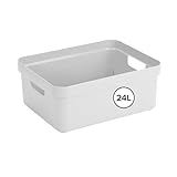COMPOSANTS: Caisse rangement avec poignées, facile à transporter grâce à ses poignées intégrées. Idéal pour un rangement pratique dans la maison.