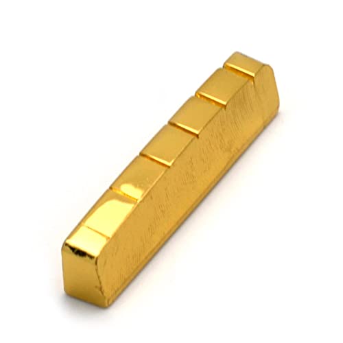 Wakauto Acoustic Bridge Pins Guitar Fret Nut Brass Nut for Guitar Bridge Saddle Replacement