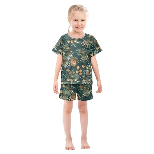 ALAZA Christmas Pine Cone Vintage Pajamas Short Sleeve 2 Piece Sleepwear Top and Bottom Pajama Set Unisex3