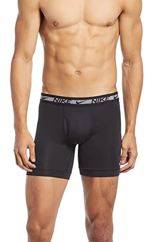 Nike Men`s Dri-Fit Flex Micro Performance Boxer Briefs 3 Pack (Black(Ke1028-001)/Grey, Large) #TOP1