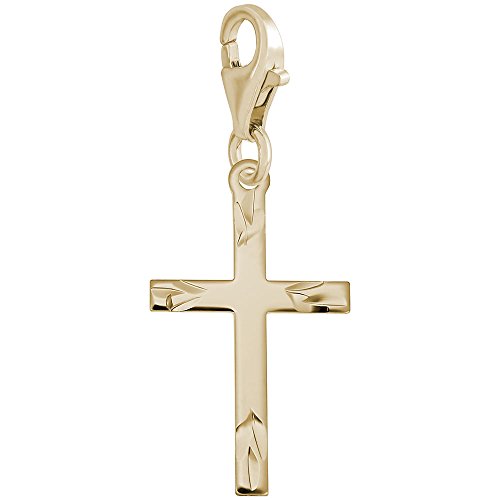 Cross Charm With Lobster Claw Clasp, Charms for Bracelets and Necklaces