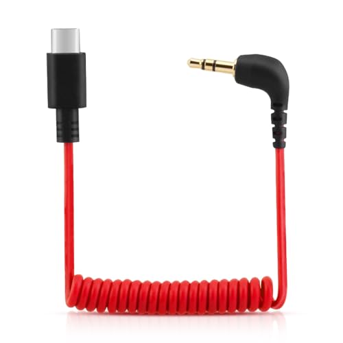 Image of Verilux USB C to 3.5mm Jack Audio Cable for i Phone 15 Coiled Audio Cable TRS Microphone Adapter Universal Mic Cable for Sony, for Boya Microphones & Audio Equipment
