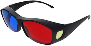 Othmro Red-Blue 3D Glasses Black Plastic Frame Resin Lens Simple Style 3D Movie Game Red-Cyan Anaglyph 1PCS