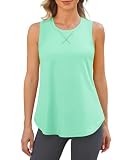 Picture of G4Free Sleeveless Workout Shirts Women Loose Athletic Long Tank Lightweight Gym Activewear Summer Yoga Pilates Tops (Mint,L)