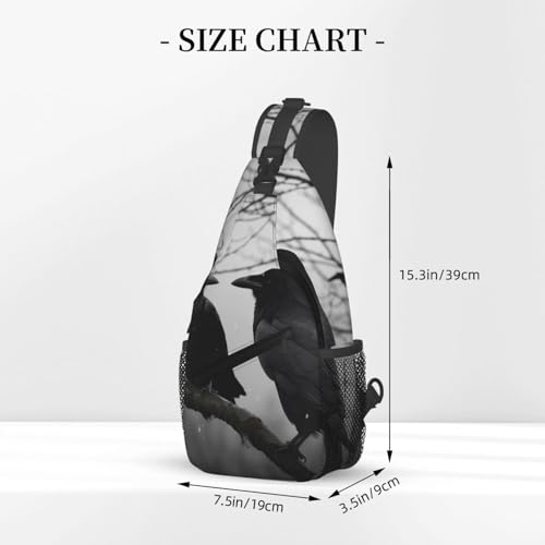 Bolso cruzado Crow Birds para hombre y mujer negro miniatura 3